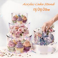 2/1pc Cake Display Board Round Clear Cake Stand Dessert Acrylic Display Holders for Wedding Birthday Party Table Pastry Decor