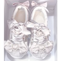 Pink Big Bow Pearl Heart Decor Lolita Platform Sneakers 2026 Women's Kawaii Thick Sole Casual Shoes Harajuku Y2K Cosplay Shoes
