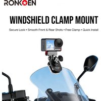 Ronkoen Motorcycle Windshield Clamp Mount Aluminum Alloy For Insta360 X4 Ace Pro 2 / DJI Action 5 Pro Action Camera accessory