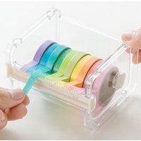 Creative Washi Tape Cutter Set: The Perfect Stationery Tool for Students - Transparent Tape Holder, Tape Dispenser & More!