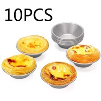 10 Slices Cake Style Oven Round Baked Eggs in Tin Foil Cake Tool Tart Mold Baking Accessories Baking Tools for Cakes