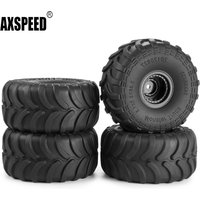 AXSPEED 4pcs Rubber Tire Wheel Rims Tyres Set For 1/24 RC Crawler Car Axial SCX24 TRX4MT FMS FCX24 Upgrade Parts