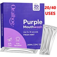 20/40 Pack Purple Mouthwash for Teeth Whitening Color Correcting Mouthwash Freshens Breath Supports Gum Health Vegan Mint Flavor