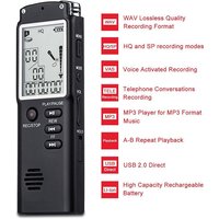 High-Quality Digital Audio Voice Recorder with Intelligent Noise Reduction Real-Time Display MP3 Player Function