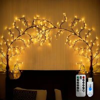 USB Branch String Lights Warm White Twig Decoration Remote Control 8 Modes Indoor Rattan Lights for Bedroom Wall Christmas Decor