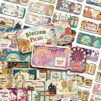 50Pcs Fantastic Dream Ticket Stickers Decals For Laptop Scrapbook Suitcase Refrigerator Guitar DIY Cartoon Aesthetic Stickers