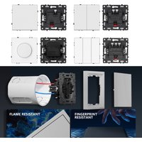 BSEED 1/2/3Gang Wall Light Switch Module 1Way Part Without Frame LED Light Switch Insert Free Combination E Series White Plastic