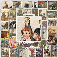 50PCS Retro Medieval Art Poster Pattern Sticker DIY Phone Laptop Luggage Skateboard Graffiti Decals Fun for Kid Toy Party Gift