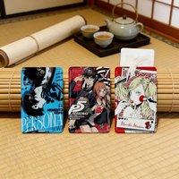 Versatile Leather Card Holder Compact Keychain Wallet for All Small Cards Anime P-Personas Games 5