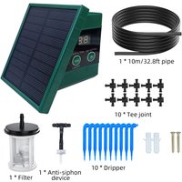 Solar Drip Irrigation System Digital Display Screen Automatic Watering System with 30x7 Timer Modes Anti Siphon
