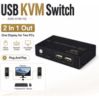 KVM HD 4K*2K@30HZ Compatible USB KVM Switch Support Share Keyboard& Mouse Set Printer Video Display
