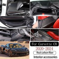 Real Carbon Fiber For Chevrolet Corvette C8 Stingray 2020-2024 Car Dashboard Console Gear Shift Panel Cover Trim Car Accessories