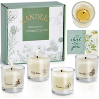 4pcs Scented Candles,Natural Soy Candle,Home Decoration,Wedding Decorations,Gift Box Jasmine Lemon Vanilla Linen For Friends