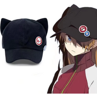 Shikinami Asuka Rangure Cat Ear EVA Hat Girls Cute Cap Anime Baseball Caps Cosplay Langley Soryu Accessories Party