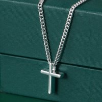 925 Sterling Silver Cross Pendant Necklace Dainty Minimalist Jewelry for Women Delicate Chain Fine Fashion Gift Silver Jewelry