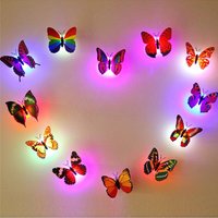 12 PCS 3D Glow Butterfly Wall Stickers Self-Adhesive LED Night Lights for Bedroom Decor, Kids Safe Luminous Nursery Decals