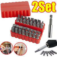 1-2Set 33Pcs Magnetic Solid Screwdriver Bit Set Hexagonal Star Spanner Electric Holder Bits Essential Hand Tools for Home