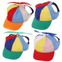 Colorful Pet Propeller Hat With Ear Holes Sunproof Dogs Cats Rainbow Helicopter Top Hat For Poodle Puppy Dachshund