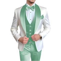 Costumes formels 3 pièces pour hommes, ensemble complet élégant, simple boutonnage, châle, Blazer à revers, vêtements d'extérieur de fête, Costume pour Homme (veste + pantalon + gilet)