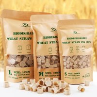 200pcs Biodegradable Tattoo Ink Cups S/M/L 10mm-15mm, ECO-Friendly Disposable Tattoo Ink Caps with Base Eco Wheat Straw for Hold