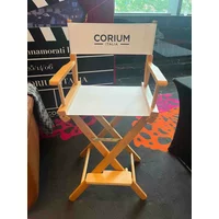 Solid Wood Director Chair Foldable Canvas Stool High Backrest Outdoor Lounge Chair Makeup Photo Prop Chair