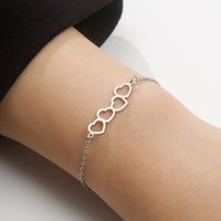 Love Hearts Romantic Exquisite Stainless Steel Bracelets for Women Link Chains Bracelet Light Luxury Elegant Anniversary Jewelry