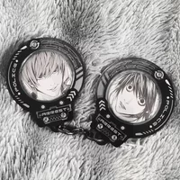 Handcuff Shaped Protective Case Acrylic Pouch Photo Frame Badge Display Stand Locked with Favorite People
