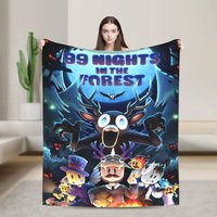 Horror Games 99 Nights in the Forest Blanket Plush Funny Warm Throw Blankets for Chair Covering Sofa Summer