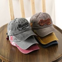 1 unisex all season wearing pure cotton washed Retro Large three-dimensional embroidery always fashionable baseball cap