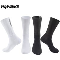 YKYWBIKE Unisex Aero Cycling Socks Woven Stripe Elastic Anti-Slip Bicycle Socks Outdoor Aerodynamics Road Bike Racing Socks