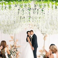 Artificial Flowers Rattan Home Wedding Garland Ceremony Pretty Outdoor Yard Garden Wall Wreath Celebration DIY Gifts Decor Scene