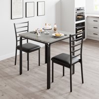 Dining Table for 2, Small Square kitchen Dinner Table Set for 2,Space Saving Wood Modern Dinette With Upholstered,Dining Room