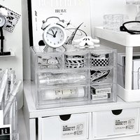 Transparent Storage For Small Items Plastic Office Desktop Storage Solution Minimalist Desktop Drawer Organizer 3/5/7cells