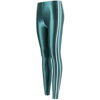 Glossy striped leggings pants High waist women Sexy slim seam workout leggings
