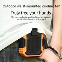 Waist Mount Clip on Fan USB Rechargeable Hand Free High Speed Portable Mini Cooling Fan for Outdoor Working Camping Travel Sport