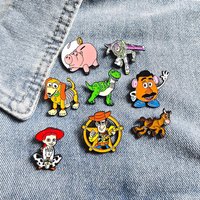 1/8pcs/set Cartoon Toy Story Badge Cute Buzz Lightyear Cowboy Woody Metal Brooch Anime Peripheral Fashion Jewelry Birthday Gifts