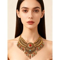 Bohemian Retro Charming Necklace Women's Delicate Design Colorful Ethnic Statement Jewelry for Special Occasions