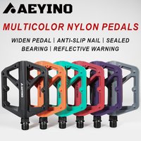 AliExpress NONE AEYINO Bike Widen Flat Pedals Anti-slip Mountain Road Bicycle Pedals Nylon Ultralight Platform Pedals DU Bearing Cycling Parts