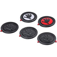 Car Logo Steering Wheel Emblem Sticker Replaced Badge For Skoda Kodiaq Octavia Fabia Karoq Enyaq Kamiq Superb Scala Rapid Yeti