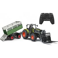 1:16 RC Tractors Remote Control Car Farm Agricultural RC Trailer With LED Rake Dump Trailer Electronic RC Farmer Truck For Child