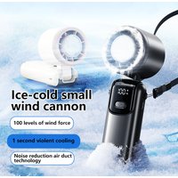 Ice Cooling Handheld Fan 100 Speeds Turbo Portable USB Desk Fan Foldable/Hangable for Outdoor Fast Chill Ice Compress 2026