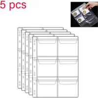For Coins Albums 12/20/30/42 Pocket Coins 5 PCS AlbumCollection PVC Transparent Inside Pages Coins Loose Leaf Organizer Bag