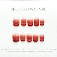 10pcs Pure Hand Pressed Short Coffin Nail Art,Beautiful Fake Nails,Sparkling Ruby Cat's Eye,Elegant And Charming,Idea For Women