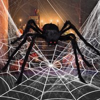 Halloween Riesen schwarz Plüsch Spinne Dekoration übergroße Spinne Dekoration Requisiten Party Kammer Streich Simulation Plüsch Spinne