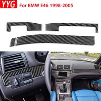 For BMW E46 1998-2005 Car Accessories Carbon Fiber Instrument Dashboard Central Console Panel Cover Trim Interior Sticker