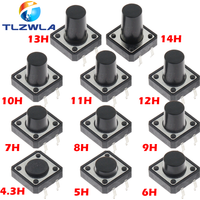 10PCS PCB Tactile Tact Push Button Switch DIP 4Pin Micro Switch 12*12*4.3/5/6/7/8/9/10/11/12 MM 12X12X4.3MM 5MM 6MM 7MM 8MM 9MM