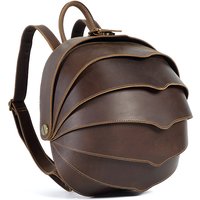 "Handmade Vintage Beetle Backpack - Genuine Top-Grain Cowhide Leather, Stylish Street-Chic Trendy Daypack
