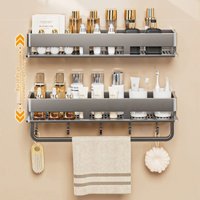 Bathroom Storage Rack Non Perforated Wall Mounted Towel Rack Bathroom Washbasin Cosmetics Storage Rack