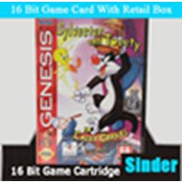 Sylvester & Tweety In Cagey Capers MD Game Cartridge with USA Box for 16 Bit Sega Megadrive Genesis System