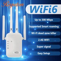 2.4GHz 300M WiFi Signal Extender, Wireless Repeater Amplifier Stable Network Booster Easy Installation For Home Indoor Use